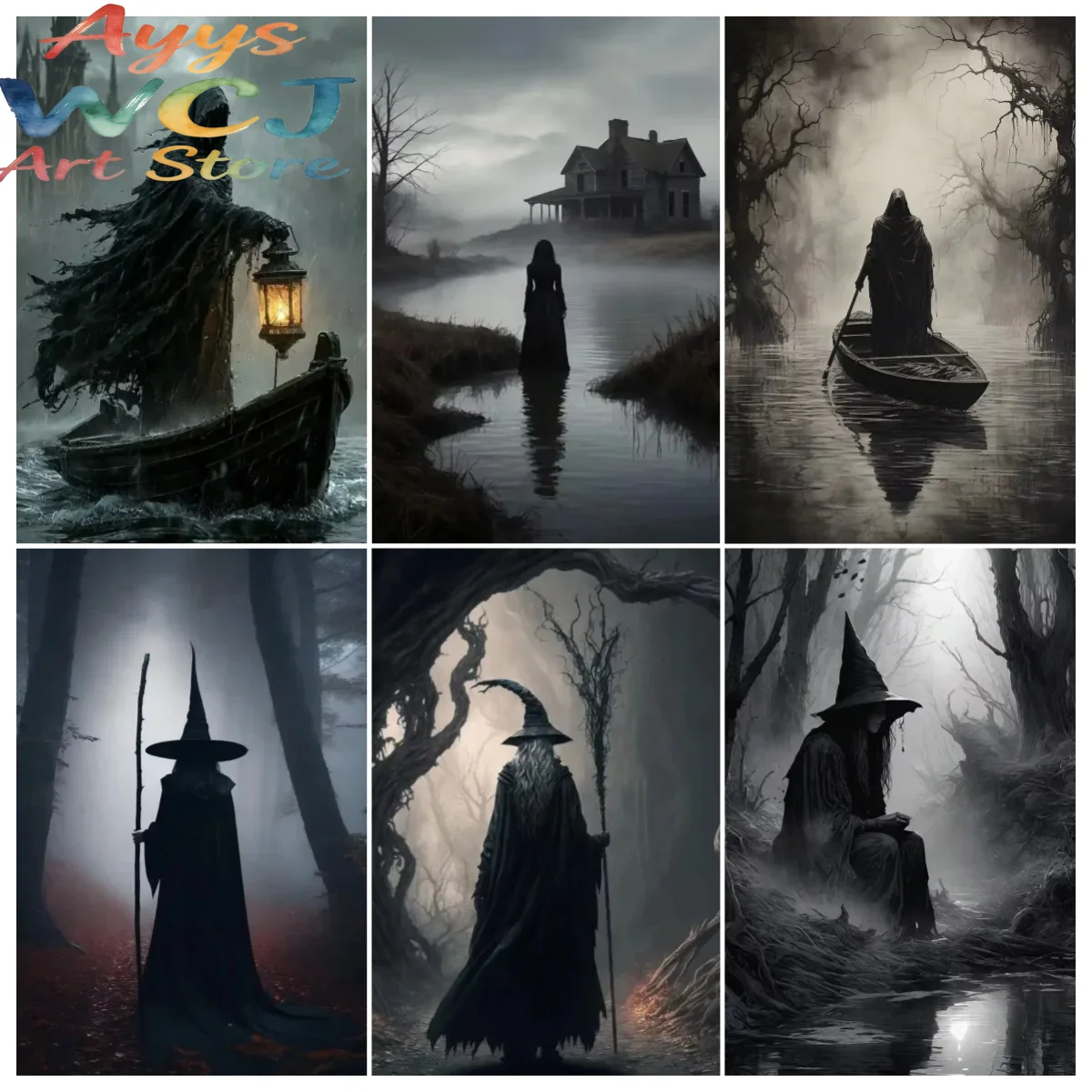 Wall Texture Spray - Dark Academia Art The Witch Demon
