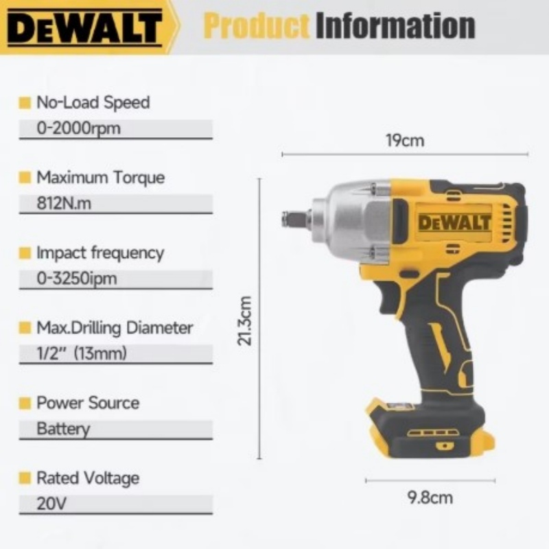 DEWALT DCF892 High Torque Brus - Home Improvement Warehouse recension och pris